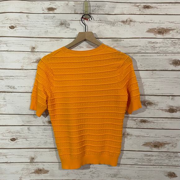 Rebecca Taylor Tech Lace Sweater - Tangerine - Medium - Picture 15 of 15